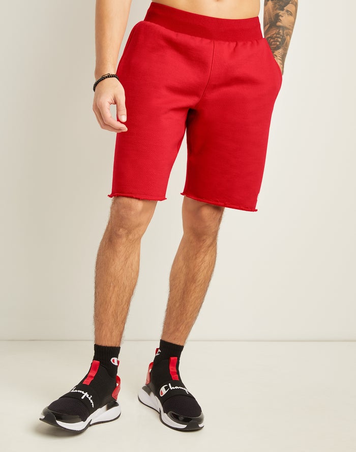 Champion Herre Shorts Rød - Reverse Weave Cut-Off - Danmark CLN-047195